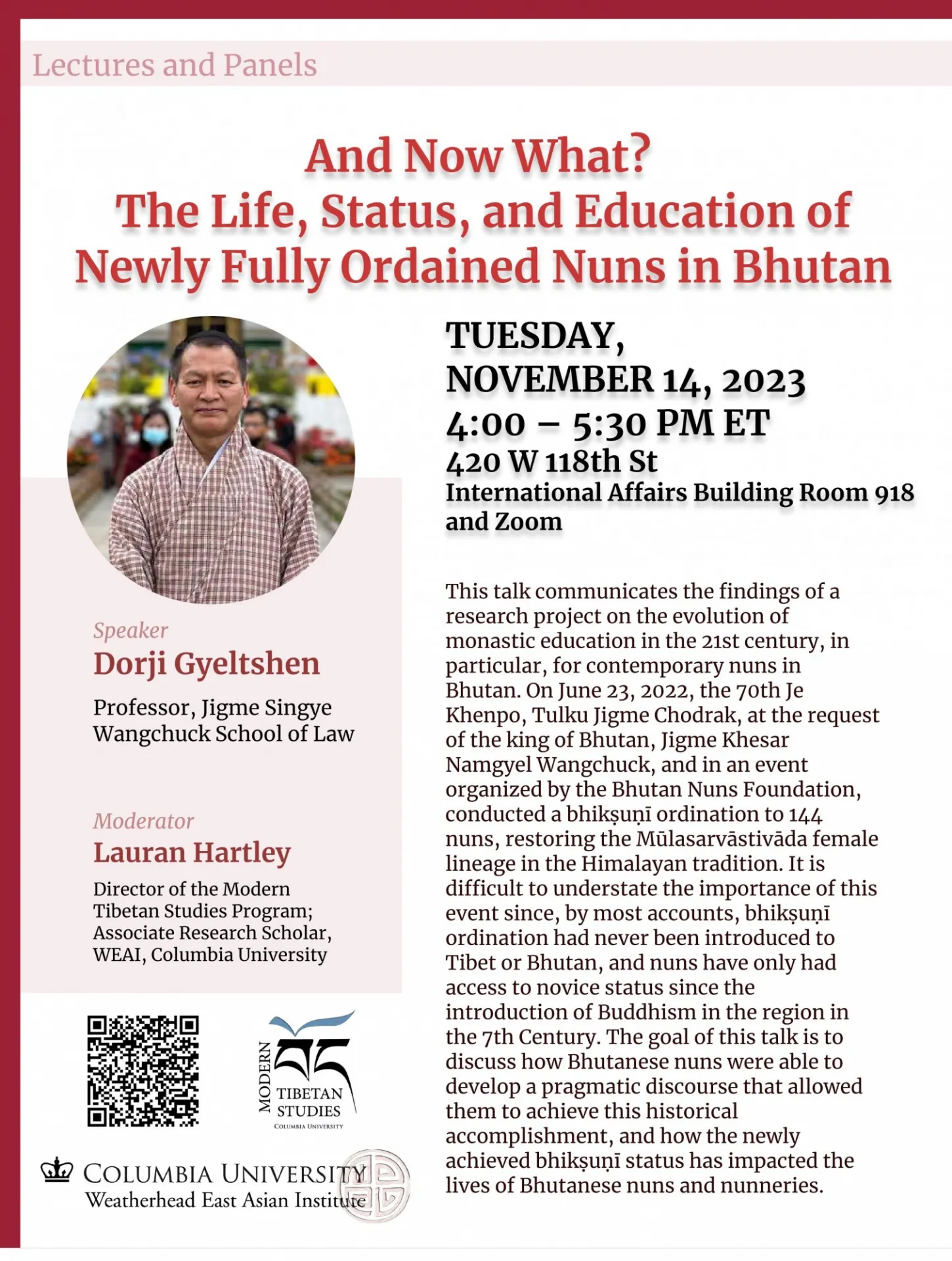 Poster for event with QR code