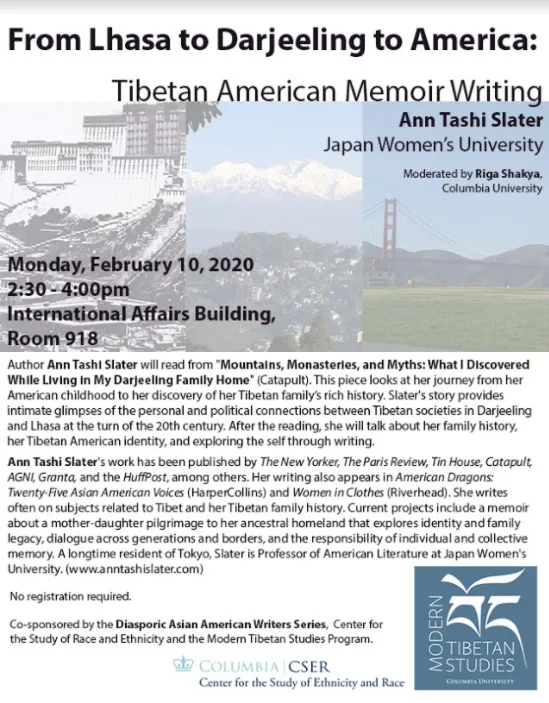 Flyer for event with photo of Lhasa